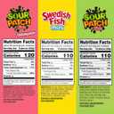 SOUR PATCH KIDS Original, SOUR PATCH KIDS Watermelon, and SWEDISH FISH Mini Soft & Chewy Candy Variety Pack, Family Size, Bulk Candy, 3-1.8 lb Bags (EXP 12/13/25)