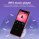 Mp3 Player with Bluetooth 5.3, Portable Digital Mp3 Music Player with Speaker, FM Radio, Voice Recorder, E-Book, Touch Buttons, Supports up to 128GB, (Rose Gold,64GB)