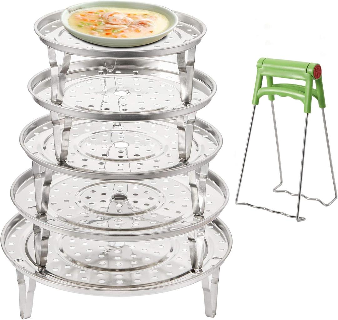 Yesland 5 Sizes 304 Stainless Steel Steamer Rack, Pressure Cooker Canner Rack & Cooling Rack with Detachable Legs, Round Pot Steaming Tray for Baking Cooking Steaming(7'' 7.5'' 8.5'' 9.25'' 10'') Yesland 5 Sizes 304 Stainless Steel Steamer Rack, Pressure Cooker Canner Rack & Cooling Rack with Detachable Legs, Round Pot Steaming Tray for Baking Cooking Steaming(7'' 7.5'' 8.5'' 9.25'' 10'')