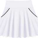 Toddler Girl Skirts with Shorts and Pockets Athletic Shorts Skirts for Girl A Line Scalloped Tennis Skater Skorts (White)