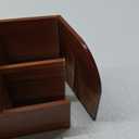 BIBELUN Square Tissue Box Cover,Multi-Functional Wood Tissue Box Holder with Storage Grid,Tissue and Remote Control Holder,Decorative Facial Tissue Cube Box Organizer for Desk,Nightstand,Bathroom (Brown)