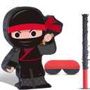 Ninja Piata Mini with Blindfold for Birthday Party Supplies, Bat and Filler for Birthday Party Decorations, Boys Girls and Adults Game Warrior Halloween Favors