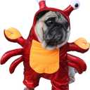 BAMY Halloween Dog Crab Costume Winter Pet Hoodie Funny Bulldog Apparel Cat Suit Puupy Clothes for Small Medium Dogs (S (Chest Circumference 15"))