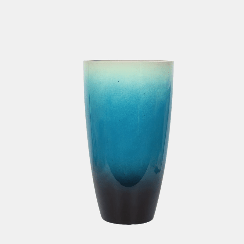 2 Blue Garden Pots 21in High