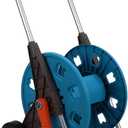 EVTSCAN Portable Garden Hose Reel Cart, 2 Wheeled Hose Trolley Holds 196 Foot Hose Capacity, Aluminum Tube, Easy to Assemble, Keep Your Yard Neat and Tidy, for Watering Plants and Lawns, Washing Cars