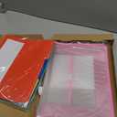 School Years Organizer Kit Clear Plastic Storage Tote with 20 Letter Size Colored Manila Folders 60 Reusable Sticker Labels School Memory Keepsake Box for Pre K to 12th Grade DIY Organization (Pink)