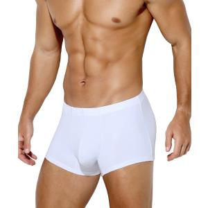 Arjen Kroos Men's Sexy Silky Trunks Underwear Boxer Briefs 1 Pack (Large, A2-white-ak7010)