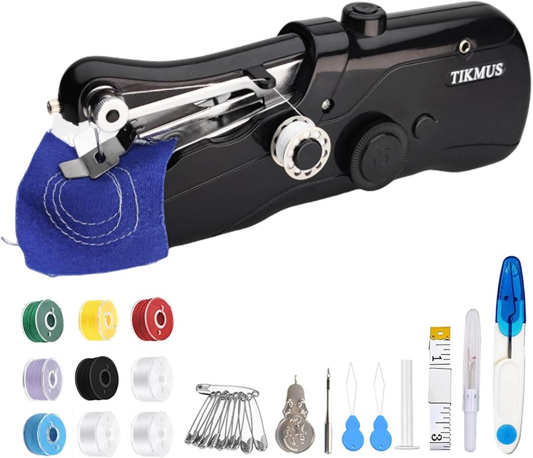 Handheld Mini Sewing Machine for Quick Stitching - Portable, Suitable for Clothes, Jeans, DIY, Home, Travel (Black)