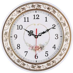 Tebery Silent Modern Quartz Flower Design Decorative Wall Clock Non-Ticking Digital 11-Inch Clock (White)