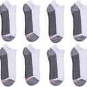 Hanes Men's Max Cushion Low Cut Socks, 6 and 8 Packs (White - 12 Pair Pack)