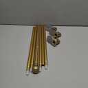 Gold No Drill Curtain Rods for Windows 48 to 84 inch, USFOOK 5/8 Inch Curtain Rods No Drilling with 3M Adhesive Holders, Apartment Friendly Drapery Rod with Round Finials