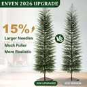6FT Unlit Artificial Norfolk Pine Tree, Real-Touch PE Material, Family & Pet Friendly, Faux Slim Christmas Tree with Heavy-Duty Base for Indoor Outdoor Decor