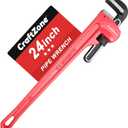 24-Inch Aluminum Pipe Wrench, 24-Inch, Heavy-Duty Adjustable Straight Plumbing Wrench, Drop-Forged Jaw, Lightweight Design, Versatile for Plumbing & Home Repair