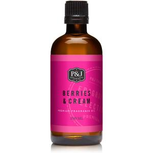 P&J Trading Fragrance Oil | Berries & Cream Oil 100ml - Candle Scents for Candle Making, Freshie Scents, Soap Making Supplies, Diffuser Oil Scents (3.38 Fl Oz (Pack of 1))