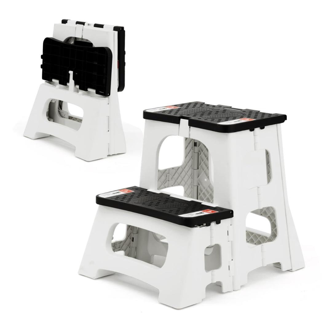 STOODER Folding Step Stool, 2-Step 8" 17", Non-Slip, 300lb Capacity