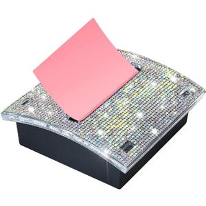 Rhinestone Self Sticky Note Holder Post it Note Dispenser Pop-Up Sticky Notes Dispenser 4 x 4 Inches Post it Dispenser for Desk Office Stationery (AB Bling)