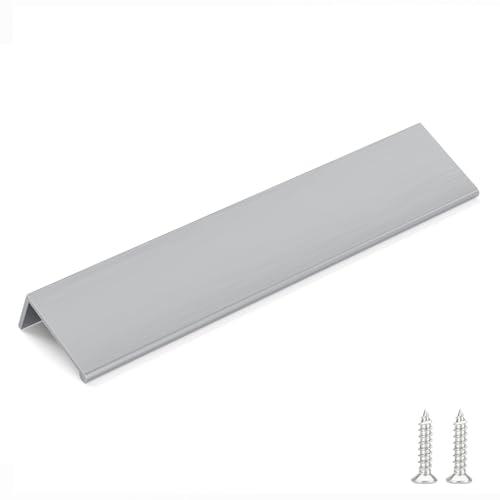 Goldenwarm 24 Pack Brushed Nickel Finger Edge Pulls Drawer Finger Pulls Kitchen Hardware Handles Bedroom Dresser Drawers, 6-1/4in Hole Centers