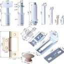 Bi-Fold Closet Door Hardware Kit with 36 Inch Metal Track, Repair Kit for Closet Doors, White