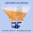 Urinary Drainage Bags 2000ML, Catheter Bags with Unique Anti-Reflux Drip Chamber, Thickened Drainage Tube, Adjustable Clips & Hanging Hook for Home and Hospital Use, 10 Packs