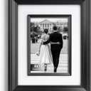 Yaetm 8x10 Black Picture Frame with Decorative Inner Frame & Tempered Glass, Display 5x7 Photos with Mat - Portrait or Landscape - Tabletop & Wall Mount for Office & Home Dcor (Black, Single)