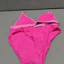SUUKSESS Women Triangle High Cut Bikini Sets Sexy High Waisted 2 Piece Swimsuit (Pink, M)