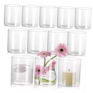 12Pcs Glass Cylinder Vase for Centerpieces Clear Glass Flower Vases 12 Vases