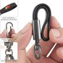 2 PCS Black and Red Leather Metal Car Keychain Cars Keyring Accessories
