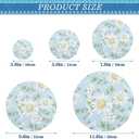 SusiYo Reusable Stretchy Bowl Covers - 5 Pieces, Watercolor Daisies Wildflowers Food Storage Container Elastic Covers for Bread Proofing, Fruits, Kitchen Leftovers