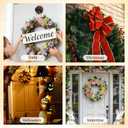 3 x 2-Pack Wreath Hanger for Front Door, Walnut Heavy Duty Suction Cup Reef Hook for Glass Window, Christmas/Thanksgiving/Halloween/July 4th/Easter/Valentine