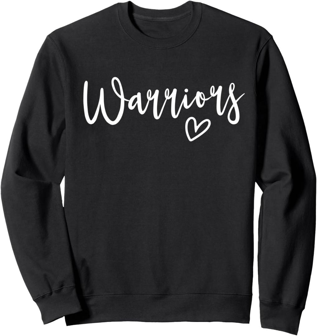 Team Spirit School Mascot Co. Warriors Women's High School Sports Sweatshirt - Black, Small