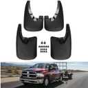 KIWI MASTER Mud Flaps for 2009-18 Dodge Ram 1500/2500/3500, 2019-2024 Ram 1500 Classic (Without OEM Fender Flares, Single Rear Wheels), Heavy Duty Front & Rear Mud Guards, No Drill, 4 Pcs Set