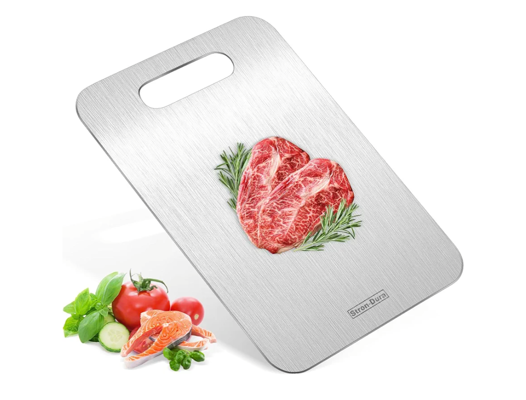 Stron- Dura Cutting Board - 304 Food Grade Stainless Steel Cutting Boards for Kitchen- for cutting Meat, Fruit, Vegetables, Outdoor or Indoor 11.5" X 8" (1, Small)