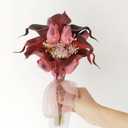 Tulips Calla Lily Artificial Flowers | Real Touch |Bridal Bouquet | Wedding Bouquet Home Dcor Party (Pink Purple)