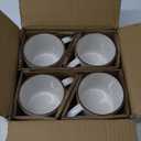 GBHOME 15OZ Stackable Coffee Mugs, Ceramic Coffee Mugs with Texture Patterns for Man,Woman,Dad,Mom, Modern Coffee Mugs Set of 4 for Latte/Cappuccino/Cocoa. Dishwasher&Microwave Safe, Off White (15oz, Off-White)