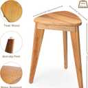 Teak Shower Stool, 17'' Shower Foot Rest for Shaving Legs, Waterproof Teak Shower Seat, Corner Shower Bench, Wooden Step Bench, Organizer Stool, Plant Stand for Living Room Bathroom