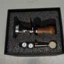 58.5mm Tamper with Walnut Handle Self-Leveling & Double Spring Loaded Calibrated Design Fits 58mm Portafilter Basket for Precise Consistent Shots