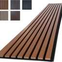 NeatiEase Wood Panels for Wall, 4-Piece 96" x 12.6" Soundproof Wood Slat Wall Panel for Interior Wall Decor Noise Cancelling, Acoustic Wall Panels, Sound Absorbing Panel (Teak)