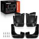 A-Premium Set of 3PCS Mud Flaps Splash Guards Mudguards Mudflaps with Hardware Kits Accessory Compatible with Honda Civic, 2006-2011, Sedan, Black Color, Front and Rear (Driver & Passenger Side)