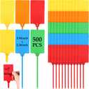 Chunful 500 Pcs Blank Plastic Tags Shipping Tags 3.94"x 2.36" Waterproof Sealing Shipping Labels Bulk Writable Hanging Tag Ties Sealing Strap Reusable Mark Labels for Keys Luggage Logistic(Colored)