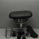 Square Rolling Stools with Backrest Height Adjustable Swivel Stool with Wheels Black