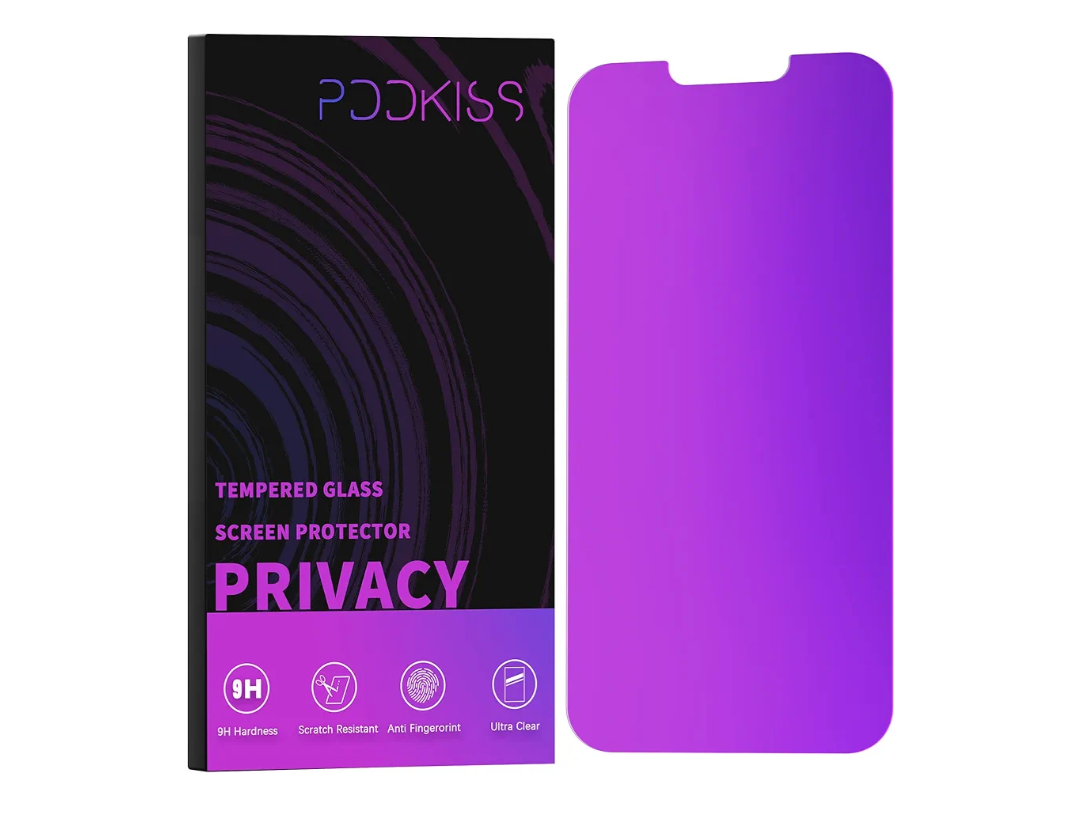 PAPIKISS Compatible for iPhone 13/iPhone 14/iPhone 13 Pro Privacy Screen Protector 6.1 inch Display, Gradient Colorful Anti Spy Blue Light HD Tempered Glass Easy Installation