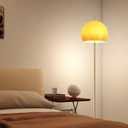 MIXL-Orange Mushroom Floor Lamp,Chrome Floor Lamp with Foot Switch,Dimmable Standing Lamp with Dome Shade,Mid-Century Modern Reading Lamp for Living Room Bedroom and Office