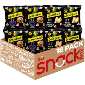 Smartfood Popcorn, Variety Pack, 0.5 Ounce (Pack of 18) (EXP 02/24/26)