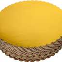 25-Pack 10 inch Sturdy Round Cake Boards, Gold Cardboard Cake Circles Plate Scalloped Base,Pack of 25 (Gold)