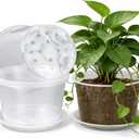 12 Inch Clear Nursery Pots with Drainage and Sacuers, 4 Pack Plastic Pots for Plants Indoor Outdoor, Large Clear Pots for Flowers, Succulents (12inx4pcs)