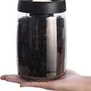 Vacuum Coffee Canister, 40 oz Light-Blocking Glass Coffee Bean Container