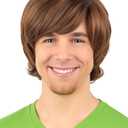 Shaggy Mens Wig Funny 70s Wigs for Men for Disco Rocker Costumes - Short Brown Wig for 60s Cosplay Halloween Parties (Brown)