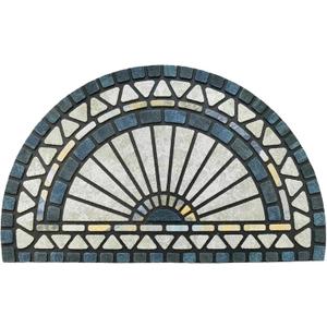 CHICHIC Welcome Door Mat 18 x 30 Inch Front Doormat Outdoors for Home Entrance Outdoors Mat for Outside Entry Way Doormat Entry Rugs, Heavy Duty Non Slip Rubber Back Low Profile, Blue Green