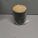 Yangbaga Black Ceramic Canister Set for Kitchen-Set of 3 Kitchen Canisters for Countertop with Airtight Wood Lids,Large Kitchen Storage for Flour,Suger,Coffee-Modern Countertop Decor (84/32/15 OZ)