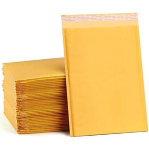 UCGOU Kraft Bubble Mailers 10.5x14.5 Inch 25 Pack Usable Yellow Padded Envelopes #4 Large Mailing Package Self Sealing Tear Resistant Boutique Bulk Mail Shipping Bag for Makeup Supplies
